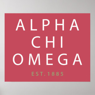 Póster Alpha Chi Omega Est. 1885