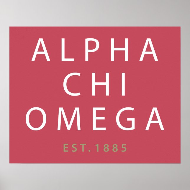 Póster Alpha Chi Omega | Este. 1885 (Frente)