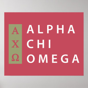 Póster Alpha Chi Omega Logotipo apilado