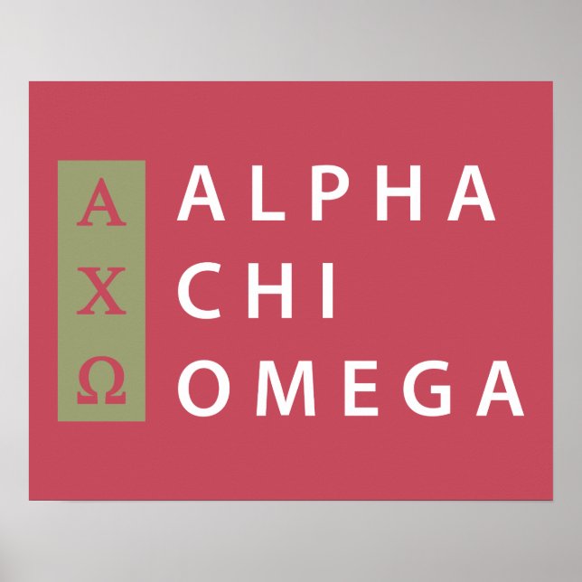 Póster Alpha Chi Omega | Logotipo apilado (Frente)