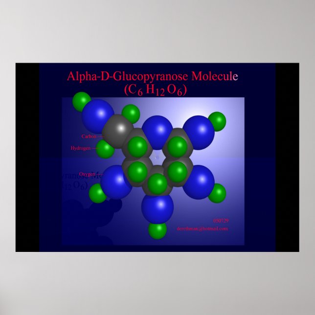 Póster Alpha-D-Glucopyranose Molecule (print) (Frente)