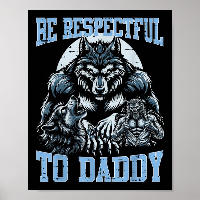 Póster Alpha Wolf Sea Respetuoso Con Papi Funny Meme Crin (Frente)