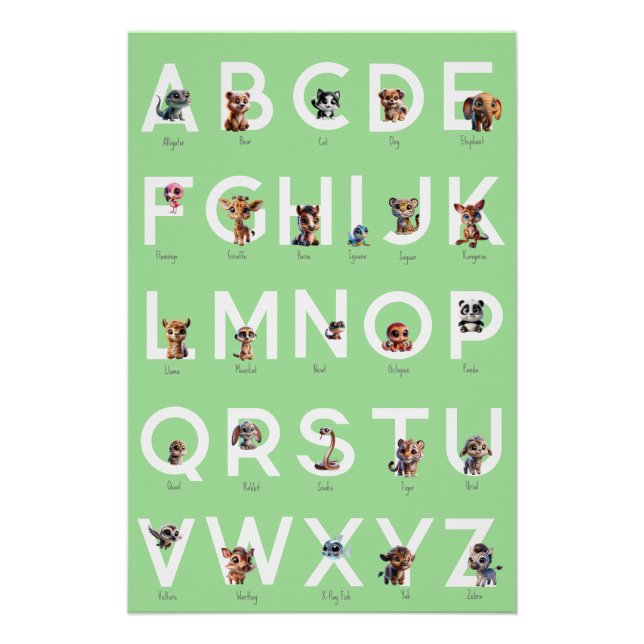 Poster Alphabet Animal (Anverso)