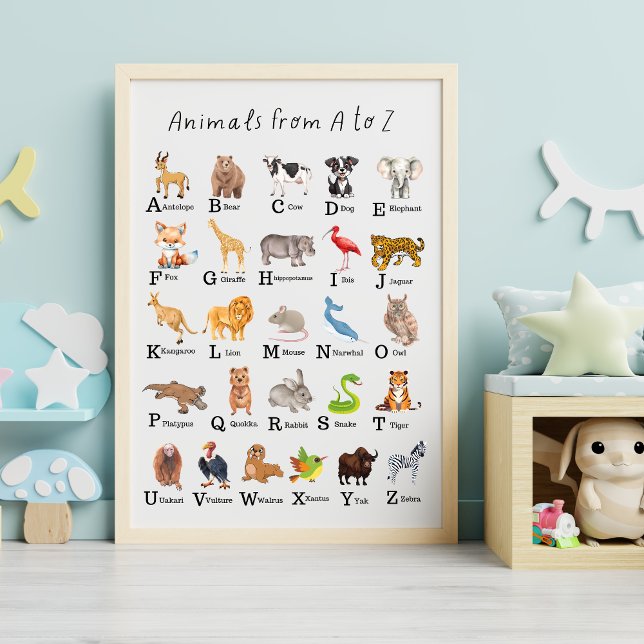 Póster Alphabet Animal A - Z Niños Enfermería Educativa (Subido por el creador)