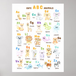 Póster Alphabet Animal ABC Animales cutáneos