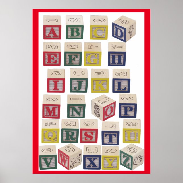 Póster Alphabet Chart Extra Large Colored Blocks (Frente)