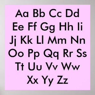 Póster Alphabet chart Pale Pink