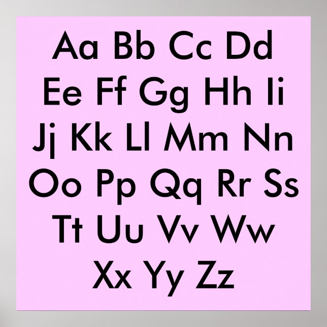 Póster Alphabet chart Pale Pink (Frente)