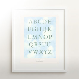 Póster Alphabet – Green Nursery ABC Wall Art (16×20)