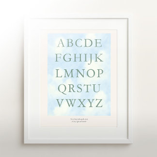 Póster Alphabet – Green Nursery ABC Wall Art (16×20)