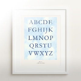 Póster Alphabet – Navy Nursery ABC Wall Art (8x10)