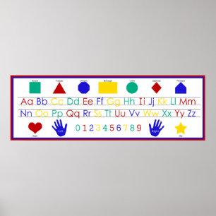 Póster Alphabet, Numbers, and Shapes Poster