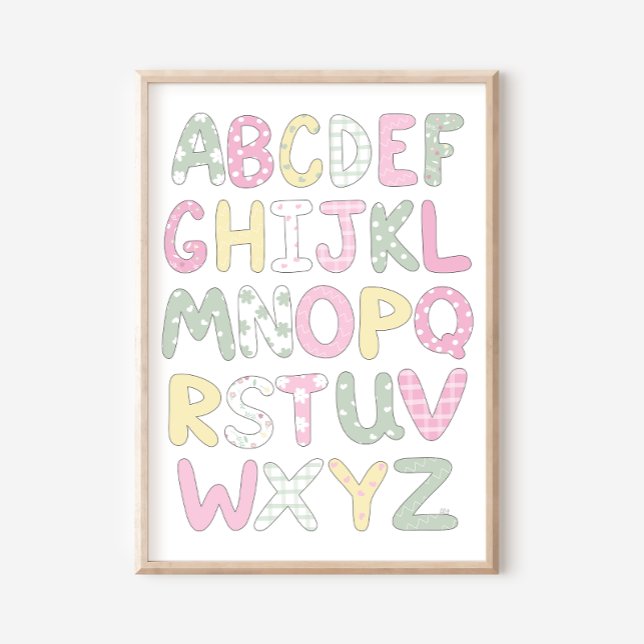Póster Alphabet Quilt Style Letters Art Print Poster (Subido por el creador)
