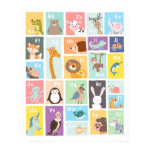 Alphabet wall art Alphabet animals Kids room