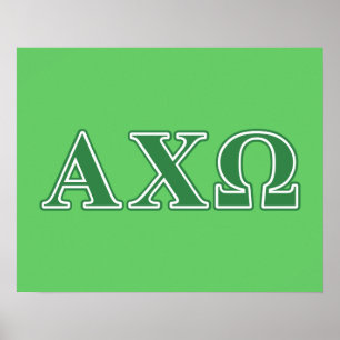 Póster Alphi Chi Omega Letras Verdes