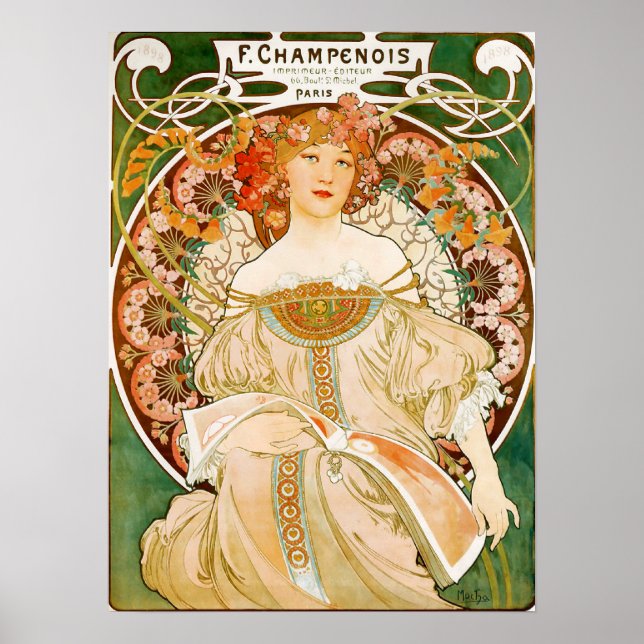 Póster Alphonse (Alfons) Mucha Poster: Champenois (Frente)