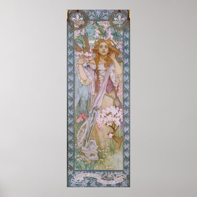 Póster Alphonse Maria Mucha – Maude Adams as Joan of Arc (Frente)