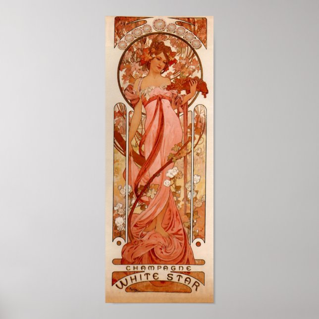 Póster Alphonse Maria Mucha – White Star Jugendstil Art (Frente)