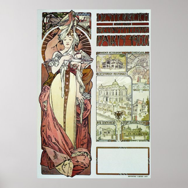 Póster Alphonse Mucha. 1900 (Frente)
