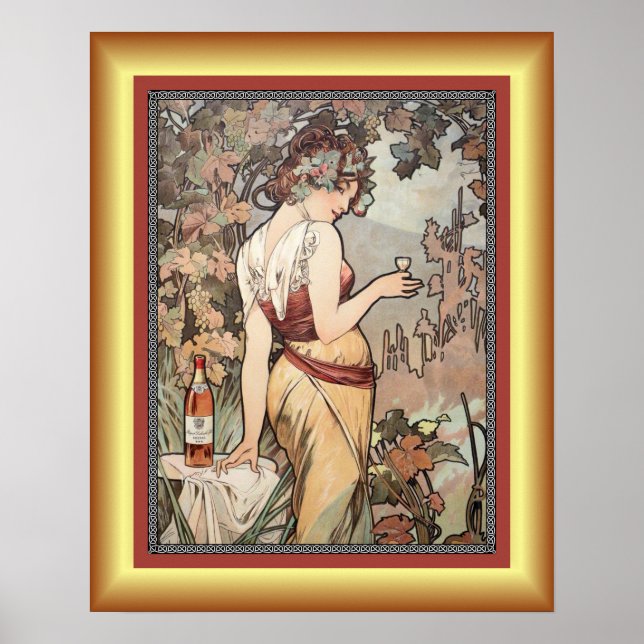Póster Alphonse Mucha ~ Affiche Cognac ~ Poster Cognac ~ (Frente)