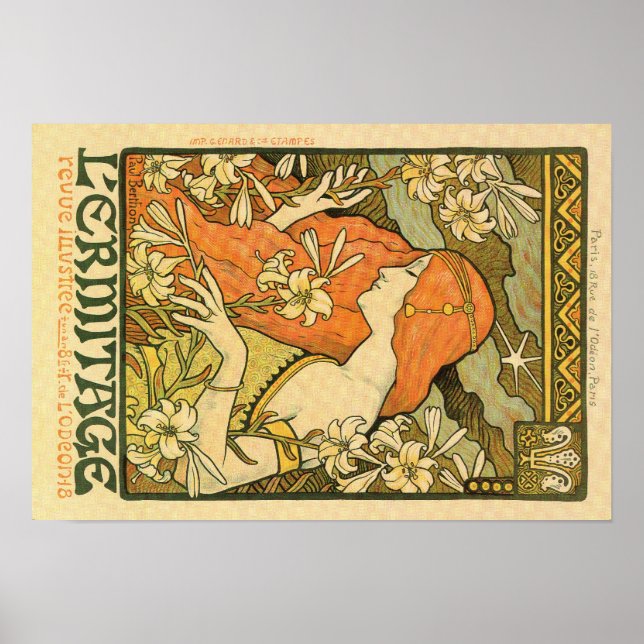 Póster Alphonse Mucha Art Deco (Frente)