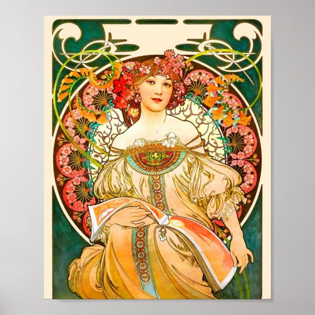 Póster Alphonse Mucha Art Nouveau Daydream (Frente)