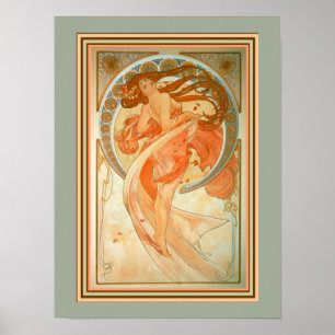 Póster Alphonse Mucha Art Nouveau Poster 12 x 16