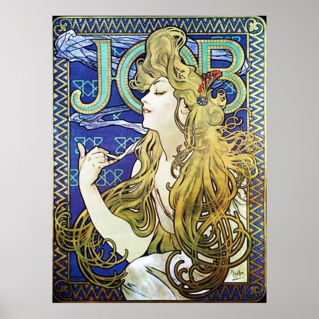 Póster Alphonse Mucha Art Nouveau Poster de publicidad (Frente)