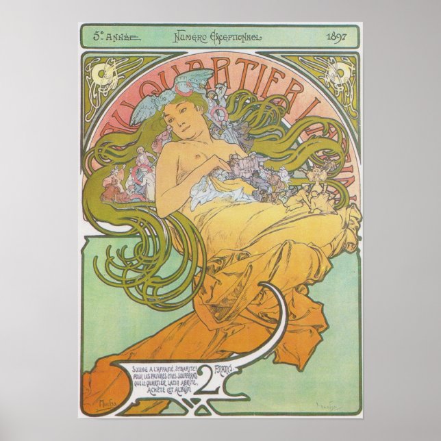 Póster Alphonse Mucha - Au Quartier Latin Print (Frente)