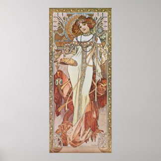 Póster Alphonse Mucha. Automne/otoño, c.1903