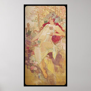 Póster Alphonse Mucha Automne Otumn