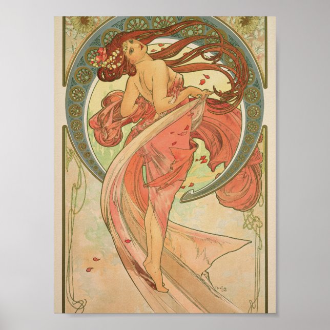 Póster Alphonse Mucha - Baile (Frente)
