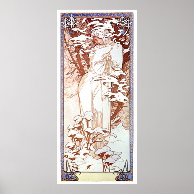 Póster Alphonse Mucha - Blanco Invierno (Frente)
