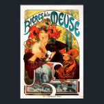 Póster Alphonse Mucha Cerveza del Poster Muse<br><div class="desc">Alphonse Mucha Cerveza del poster Muse. Poster de litografía de 1897. El artista checo Alphonse Mucha pintó algunos de los más hermosos posters y anuncios de la época del arte. Bieres de la Meuse es un magnífico ejemplo de su habilidad para animar el arte comercial con colores brillantes y ornamentación...</div>