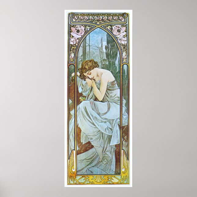 Póster Alphonse Mucha. Cesiones temporales De La Nuit/Núm (Frente)
