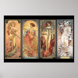 Póster Alphonse Mucha Cuatro Estaciones