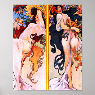 Póster Alphonse Mucha - Cuatro Temporadas
