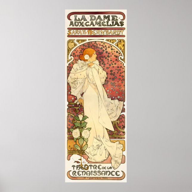 Póster Alphonse Mucha Dama de la Camelias Poster (Frente)