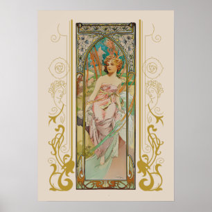 Póster Alphonse Mucha - Despertar de la mañana