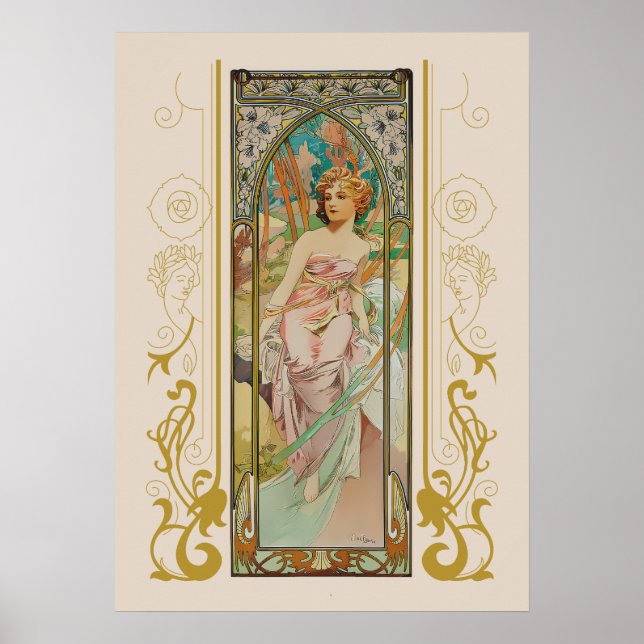 Póster Alphonse Mucha - Despertar de la mañana (Frente)