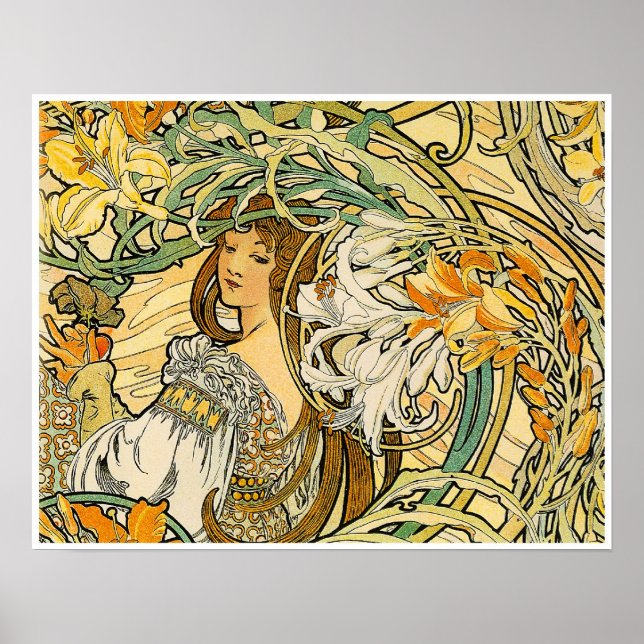 Póster Alphonse Mucha: El lenguaje de las flores (Frente)