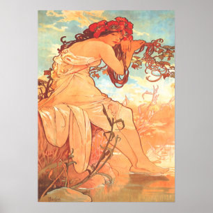 Póster Alphonse Mucha - El verano - Las estaciones