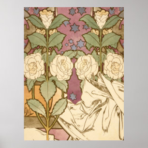 Póster Alphonse Mucha Estrellas Elegantes Art Nouveau Cam