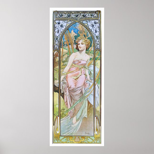 Póster Alphonse Mucha. Eveil Du Matin (Frente)