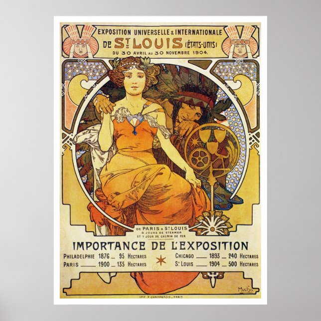 Póster Alphonse Mucha. Expo de San Luis 1903 (Frente)