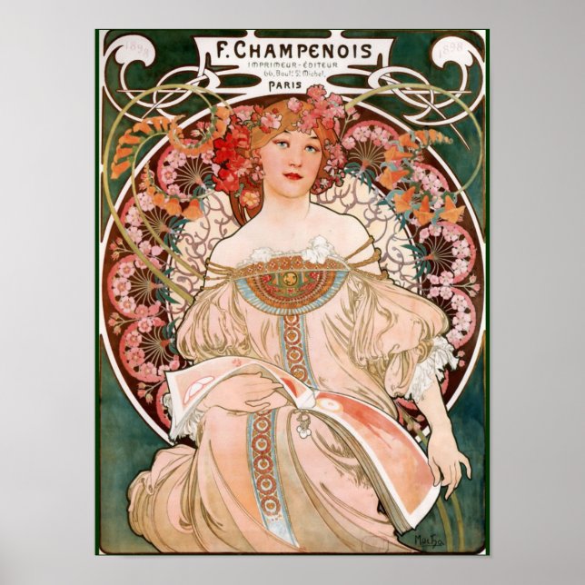 Póster Alphonse Mucha F. Champenois (Frente)