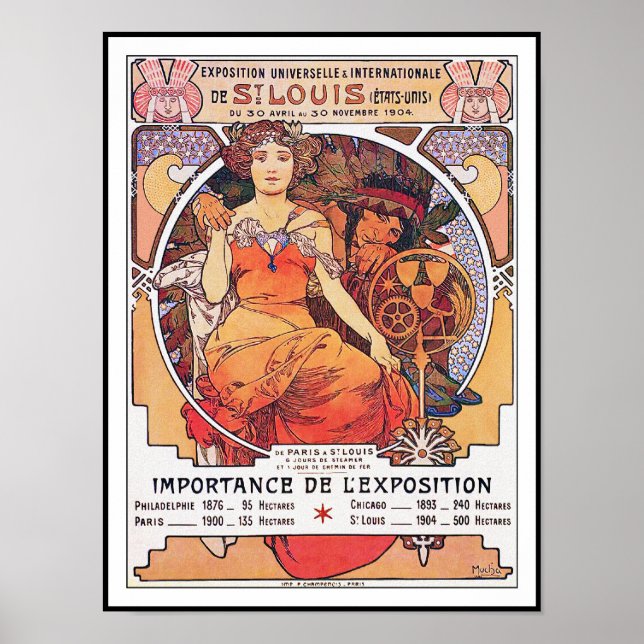 Póster Alphonse Mucha - Feria Mundial de St. Louis 1904 (Frente)