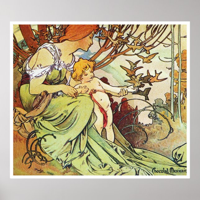 Póster Alphonse Mucha. Financiación/Infancia, 1897 (Frente)