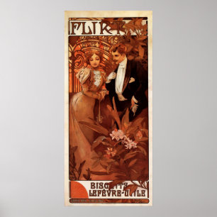 Póster Alphonse Mucha Flirt Poster