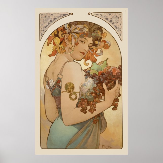 Póster Alphonse Mucha Fruta 1897 CC0106 Poster (Frente)